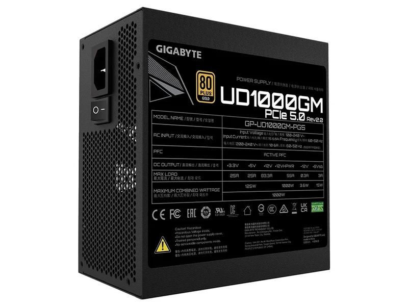 Gigabyte UD1000GM PG5 rev. v2 1000W 80+ Gold Fully Modular PCIe Gen 5.0 ATX Power Supply