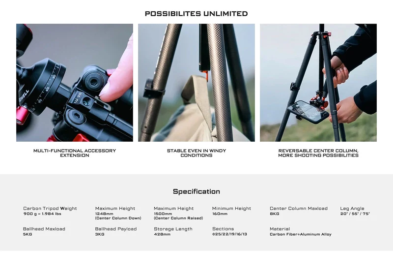 Freewell The Real Travel Carbon Fiber Tripod