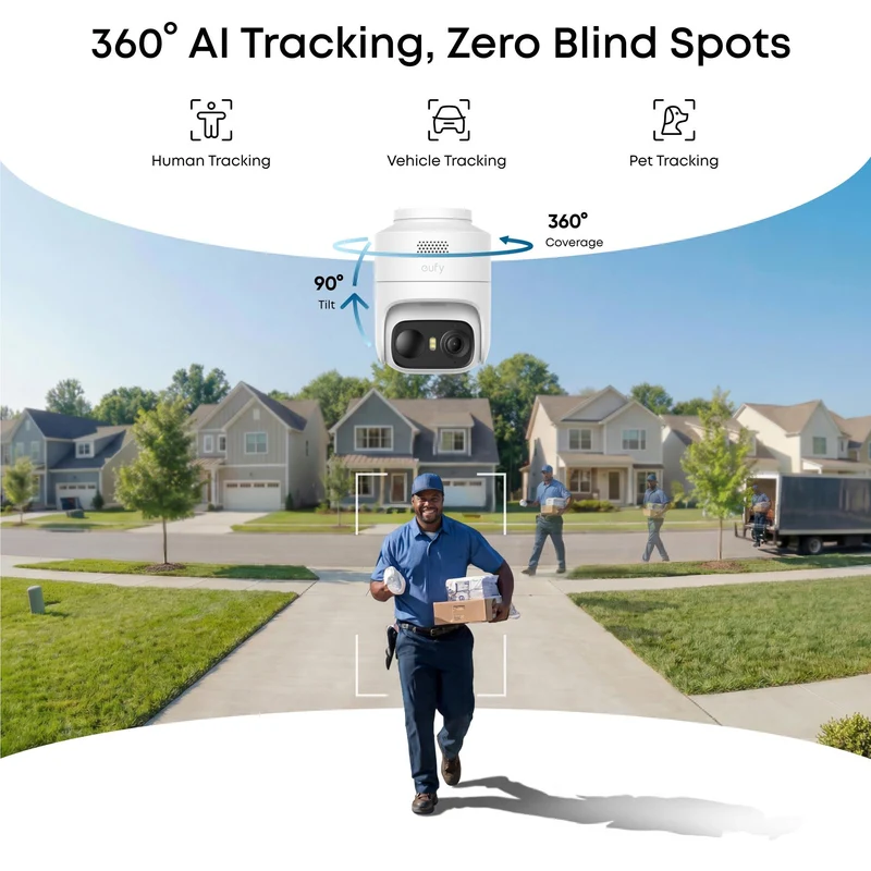 eufyCam C37 2K Pan-Tilt-Zoom Security System (4 Pack)