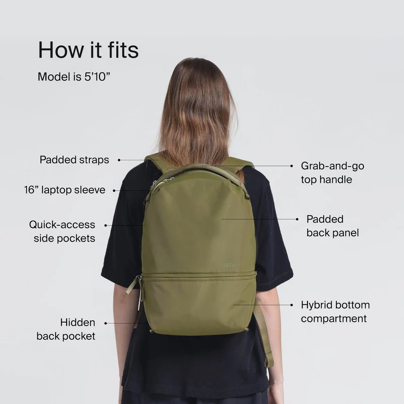 Urth Arkose 20L Backpack + Camera Insert (Green)