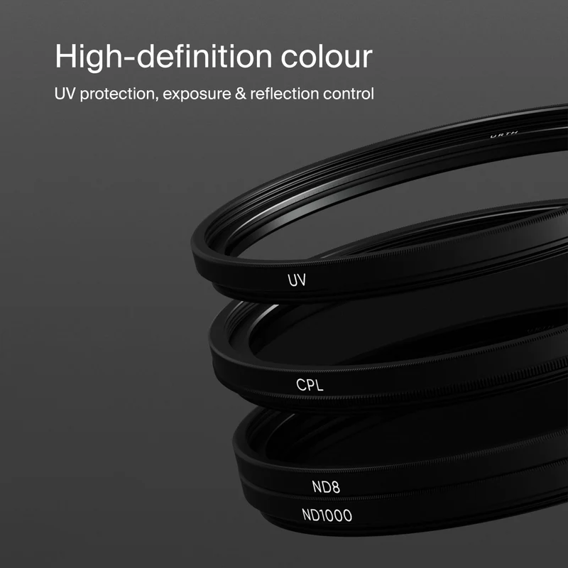 Urth 72mm UV, Circular Polarizing (CPL), ND8, ND1000 Lens Filter Kit (Plus+)