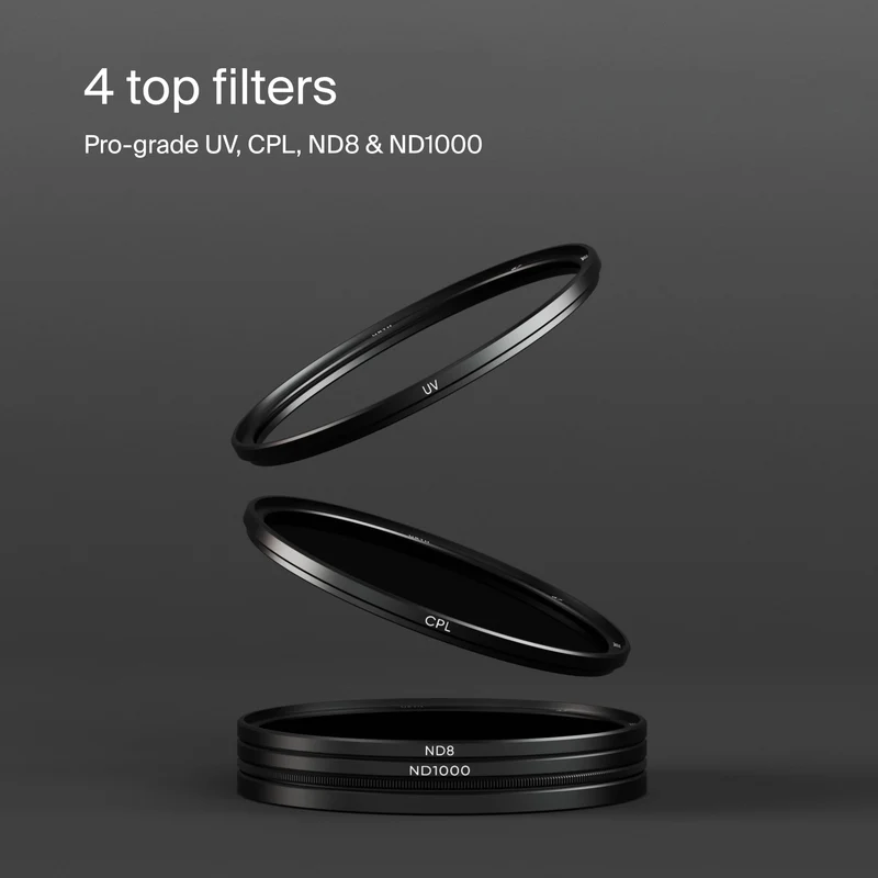 Urth 82mm Magnetic UV, Circular Polarizing (CPL), ND8, ND1000 Lens Filter Kit (Plus+)