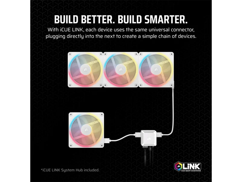 Corsair LX140-R RGB White 140mm PWM Reverse Fan - 2 Pack (CO-9051056-WW)
