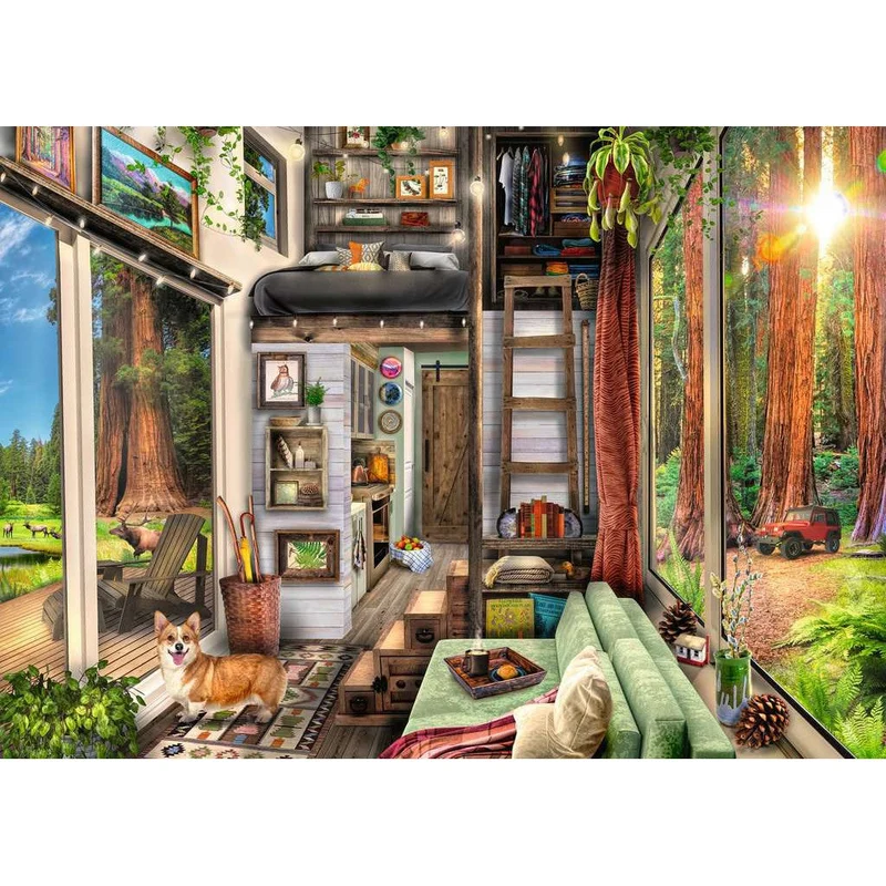Ravensburger 1000pc Redwood Forest Tiny House Puzzle