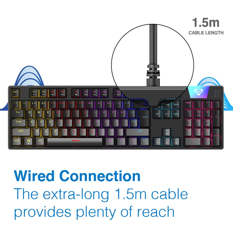 Laser Gaming LED Full Size Mechanical Wired Keyboard