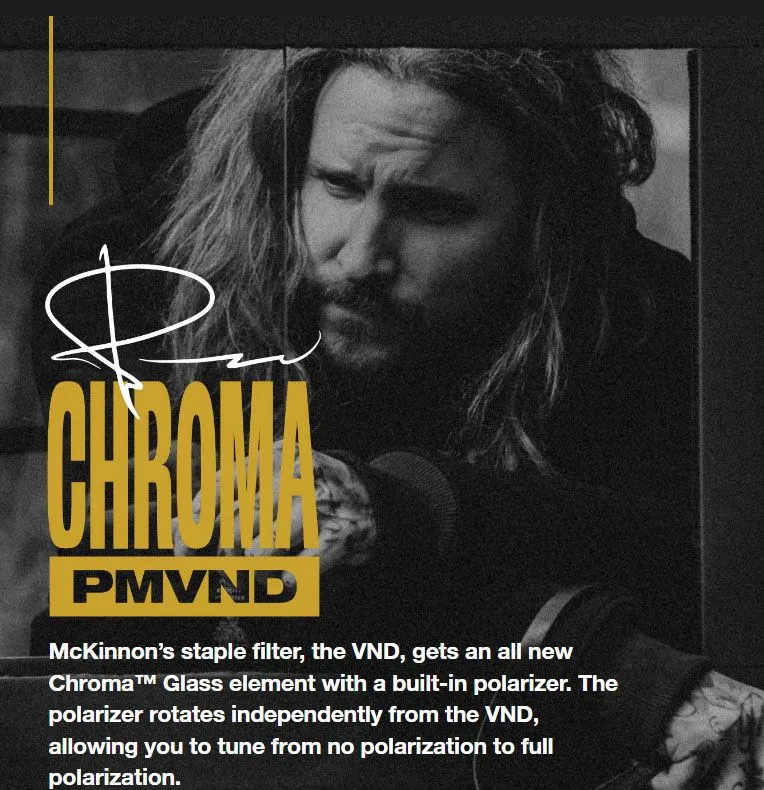 PolarPro Chroma 82mm VND/PL 6-9 Stops Mckinnon Series Threaded Filter