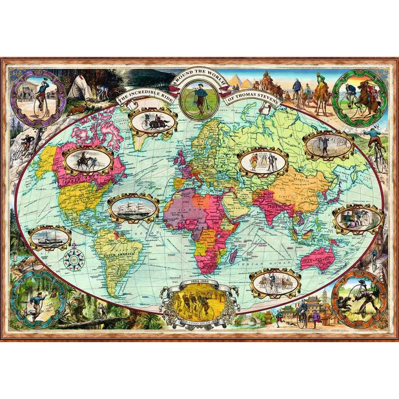 Ravensburger 1000pc Around the World by Bike Puzzle