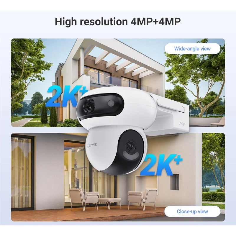 EZVIZ HB90 Dual 3K Security Camera with Solar Panel (2 Pack)