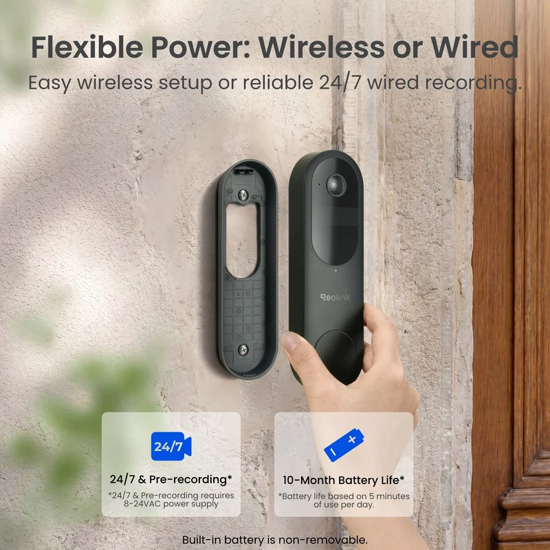 Reolink Battery Doorbell System with Hub Mini (Black)