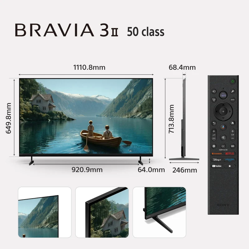 Sony 50" BRAVIA 3 II 4K LED AI Google TV [2026]