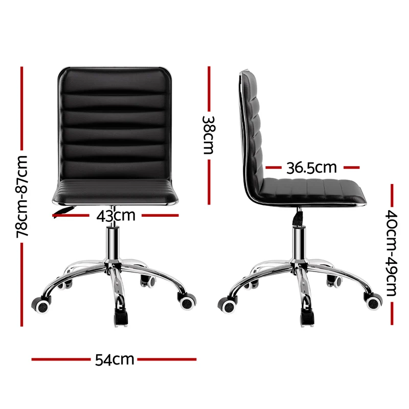 Artiss Office Chair Conference Chairs PU Leather Low Back (Black)