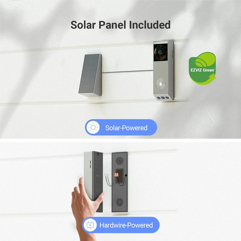 EZVIZ EP3X Pro Dual Security Camera Doorbell with Solar Panel